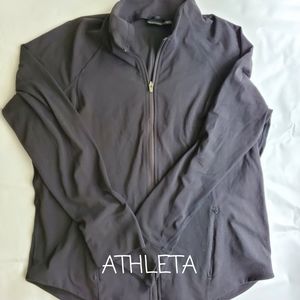 ATHLETA BLACK ZIP-UP JACKET, SIZE 1X
